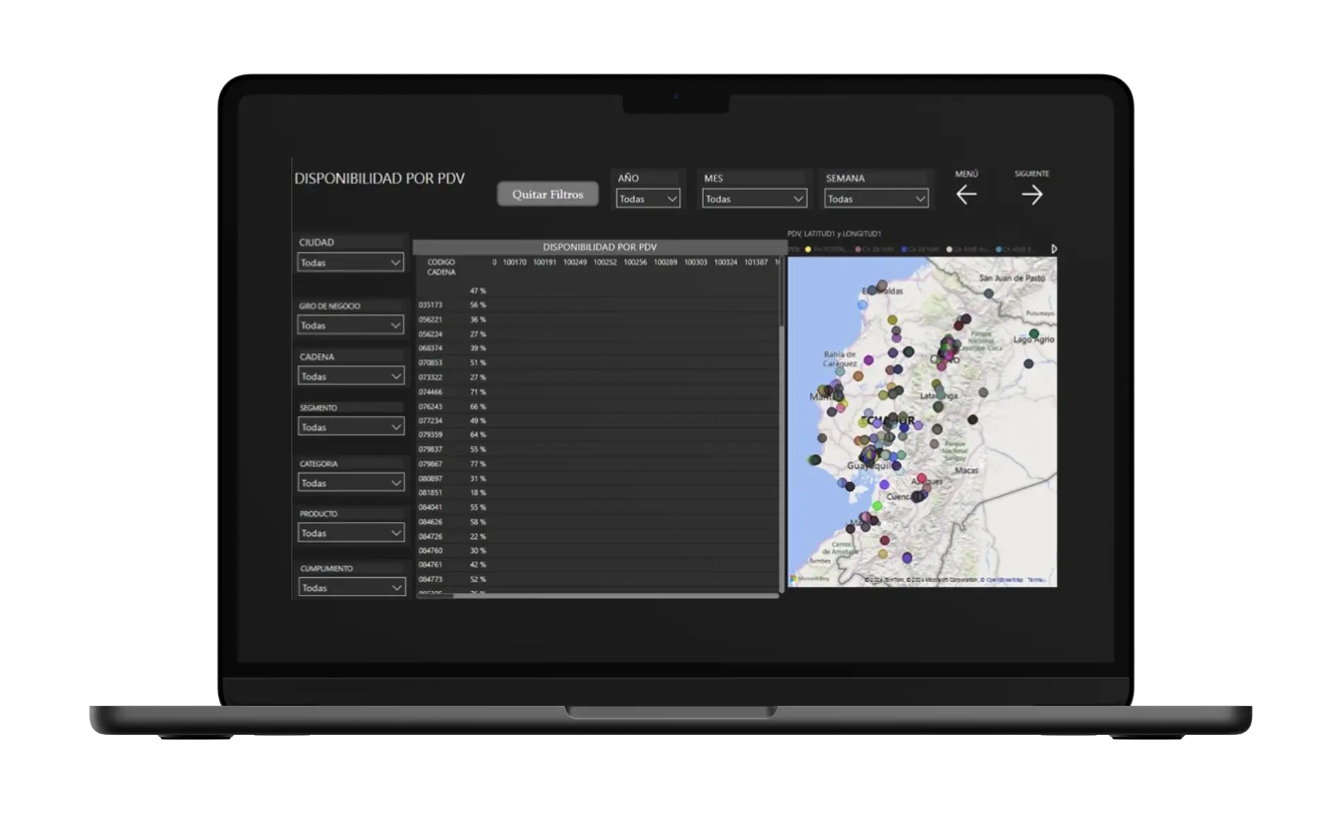 laptop con datos